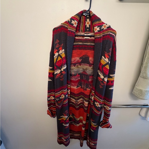 Faherty Sweaters - Faherty Organic Cotton Poncho - Southwestern Pattern